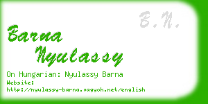 barna nyulassy business card